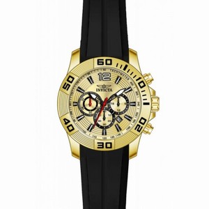 Invicta Pro Diver Chronograph Champagne Dial Black Silicone Men's Watch 20302