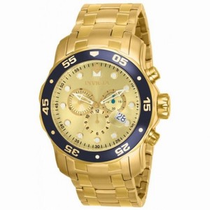Invicta Pro Diver Chronograph Champagne Dial Gold Ion-plated Men's Watch 80068