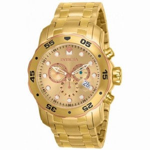 Invicta Pro Diver Chronograph Champagne Dial Gold-plated Men's Watch 80071