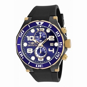 Invicta Pro Diver Chronograph Dark Blue Dial Black Polyurethane Men's Watch 17814