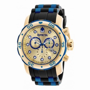 Invicta Pro Diver Chronograph Gold Dial Black Polyurethane Men's Watch 18041