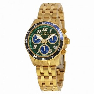 Invicta Pro Diver Chronograph Green Dial 18kt Gold-plated Men's Swiss Quartz Watch 19194
