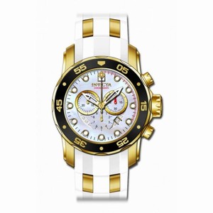 Invicta Pro Diver Chronograph Mother of Pearl White Polyurethane Men's Watch 20289
