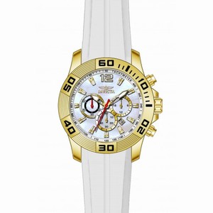 Invicta Pro Diver Chronograph Platinum Dial White Silicone Men's Watch 20296