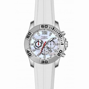 Invicta Pro Diver Chronograph Platinum Dial White Silicone Men's Watch 20297