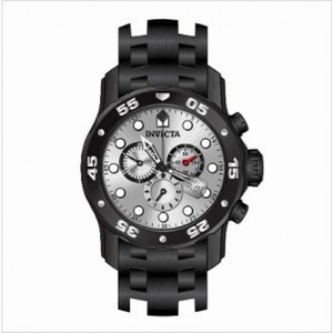 Invicta Pro Diver Chronograph Silver Dial Black Ion-plated Men's Watch 80075