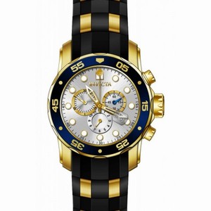 Invicta Pro Diver Chronograph Silver Dial Black Rubber Men's Watch 17880