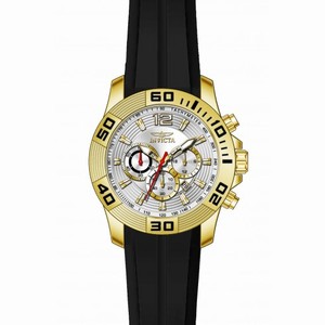 Invicta Pro Diver Chronograph Silver Dial Black Silicone Men's Watch 20301