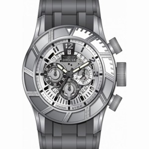 Invicta Pro Diver Chronograph Silver-tone Dial Grey Polyurethane Band Men's Watch 14027
