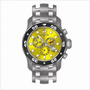 Invicta Pro Diver Chronograph Yellow Dial Stainless Steel Men's Watch 80055