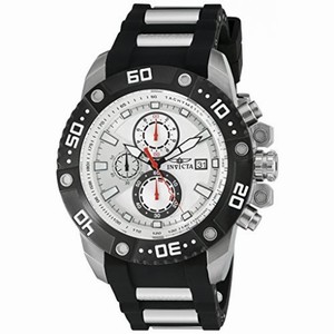 Invicta Pro Diver Chroonograph Silver Dial Grey Polyurethane Men's Watch 21776
