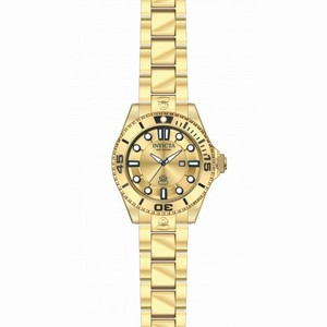 Invicta Pro Diver Gold Dial Gold-plated Ladies Watch 19820