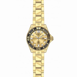 Invicta Pro Diver Gold Dial Gold-plated Ladies Watch 19823
