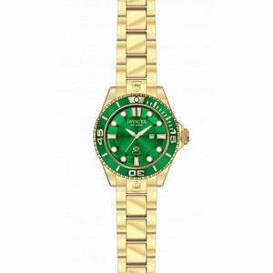 Invicta Pro Diver Green Dial Gold-plated Ladies Watch 19817