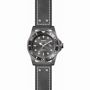Invicta Pro Diver Gunmetal Dial Grey Leather Men's Watch 22076