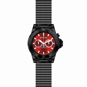 Invicta Pro Diver Moonphase Red Dial Black IP Stainless Steel Men's Watch 80334