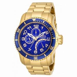 Invicta Pro Diver Multi-Function Blue Dial Gold Ion-plated Men's Watch 15342