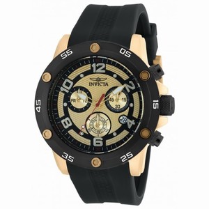 Invicta Pro Diver Multi-Function Gold Dial Black Polyurethane Men's Watch 20034