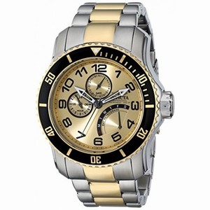 Invicta Pro Diver Multifunction Gold Dial Two-tone Men's Watch 17357
