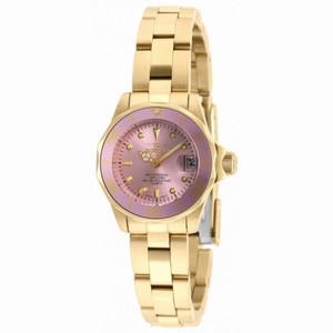 Invicta Pro Diver Pink Dial 18kt Gold-plated Ladies Watch 21534