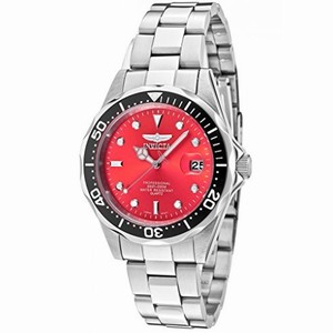 Invicta Pro Diver Quartz Red Dial Stainless Steel Men's Watch 10666