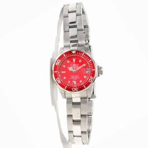 Invicta Pro Diver Red Dial Stainless Steel Ladies Watch 12522