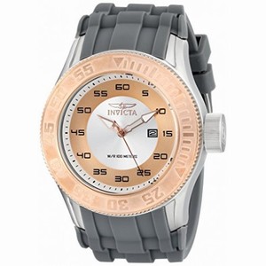Invicta Pro Diver Rose and Silver Dial Grey Silicone Men's Watch 14832