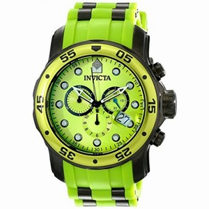 Invicta Pro Diver Scuba Chronograph Green Dial Green Polyurethane Men's Watch 18200