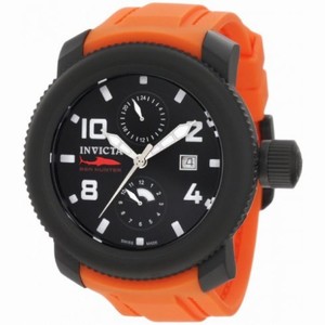 Invicta Pro Diver Sea Hunter GMT Black Dial Orange Polyurethane Men's Watch 1992