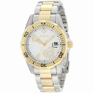 Invicta Pro Diver Silver Crystal Heart Two-tone Ladies Watch 12287
