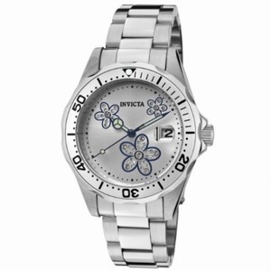 Invicta Pro Diver Silver Crystal-set Dial Stainless Steel Ladies Watch 12834