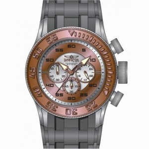 Invicta Pro Diver XL Chronograph Rose and Silver Dial Grey Silicone Men's Watch 14980