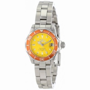 Invicta Pro Diver Yellow Dial Stainless Steel Ladies Watch 14097