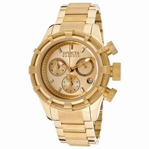 Invicta Reserve Bolt Chronograph Champagne Dial Gold-plated Men's Watch 12461