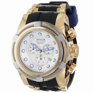 Invicta Reserve Bolt Chronograph Silver Dial Black Polyurethane Men's Watch 14075