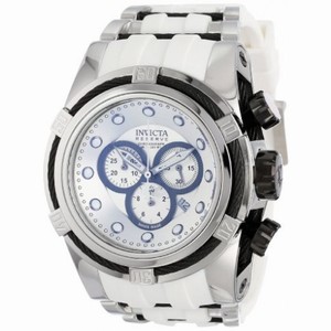 Invicta Reserve Bolt Chronograph Silver Dial White Polyurethane Men's Watch 14404