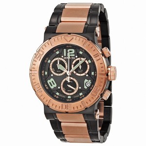 Invicta Reserve Chronograph 18k Rose Gold-Plated and Black Steel Men's Watch 6763