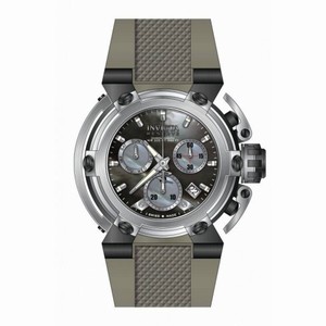 Invicta Reserve Chronograph Black Mother of Pearl Dial Grey Polyurethane Men's Watch 18344