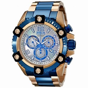 Invicta Reserve Chronograph Blue Mother of Pearl Dial Two-tone Men's Watch