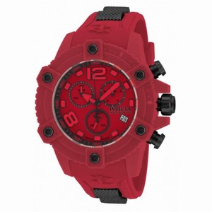 Invicta Reserve Chronograph Red Dial Red Polyurethane Men's Watch 17295