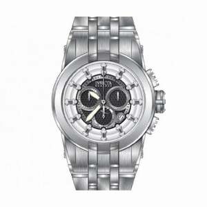Invicta Reserve Chronograph Silver Black Dial Stainless Steel Men's 14207
