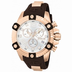 Invicta Reserve Chronograph Silver Dial Black Polyurethane Men's Watch 80365