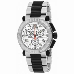 Invicta Reserve Chronograph Silver Dial Stainless Steel Black Polyurethane Men's Watch 1869