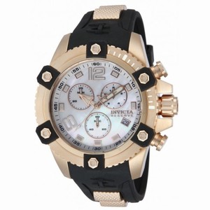 Invicta Reserve Chronograph White Mother of Pearl Dial Black Polyurethane Men's Watch 80367