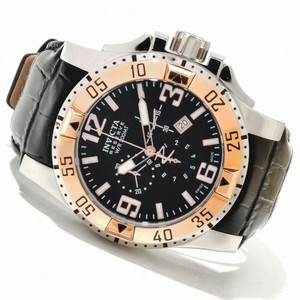 Invicta Reserve Excursion Swiss Chronograph Black Dial Black Leather Men's Watch 10899