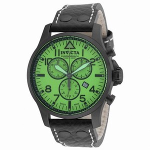 Invicta Reserve Green Dial Black Stainless Steel Men's Chronograph Watch 19754