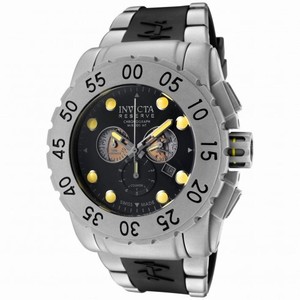 Invicta Reserve Leviathan Chronograph Stainless Steel Black Polyurethane Band Men's Watch 0799