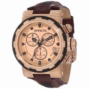 Invicta Reserve rose-gold leather quartz chrono Men's 11235