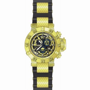 Invicta Reserve Subaqua Gold Skeletion Dial Black Polyurethane Men's Watch 18526