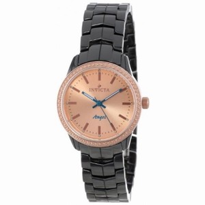 Invicta Rose Dial Black Ceramic Ladies Watch 14914